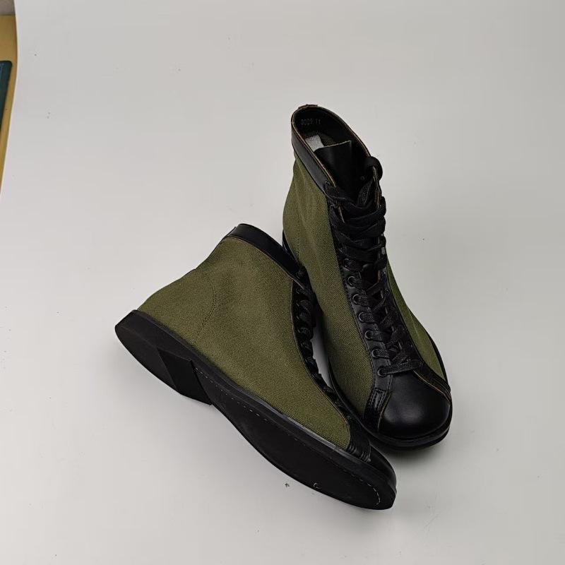 

Мужские ретро рабочие ботинки с цветными блоками из коровьей кожи - Удобная и дышащая натуральная кожа 44 армия зеленый