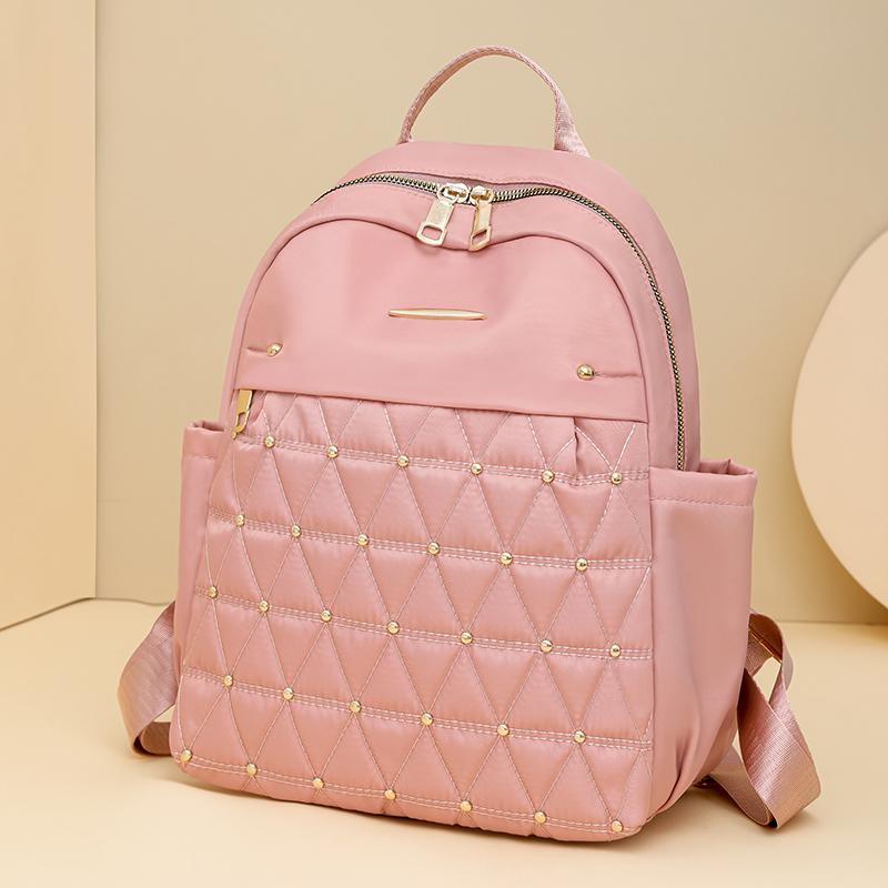 Rhomboid Stickerei Rucksack Damen Rucksack Große Kapazität Wasserabweisender Reiserucksack