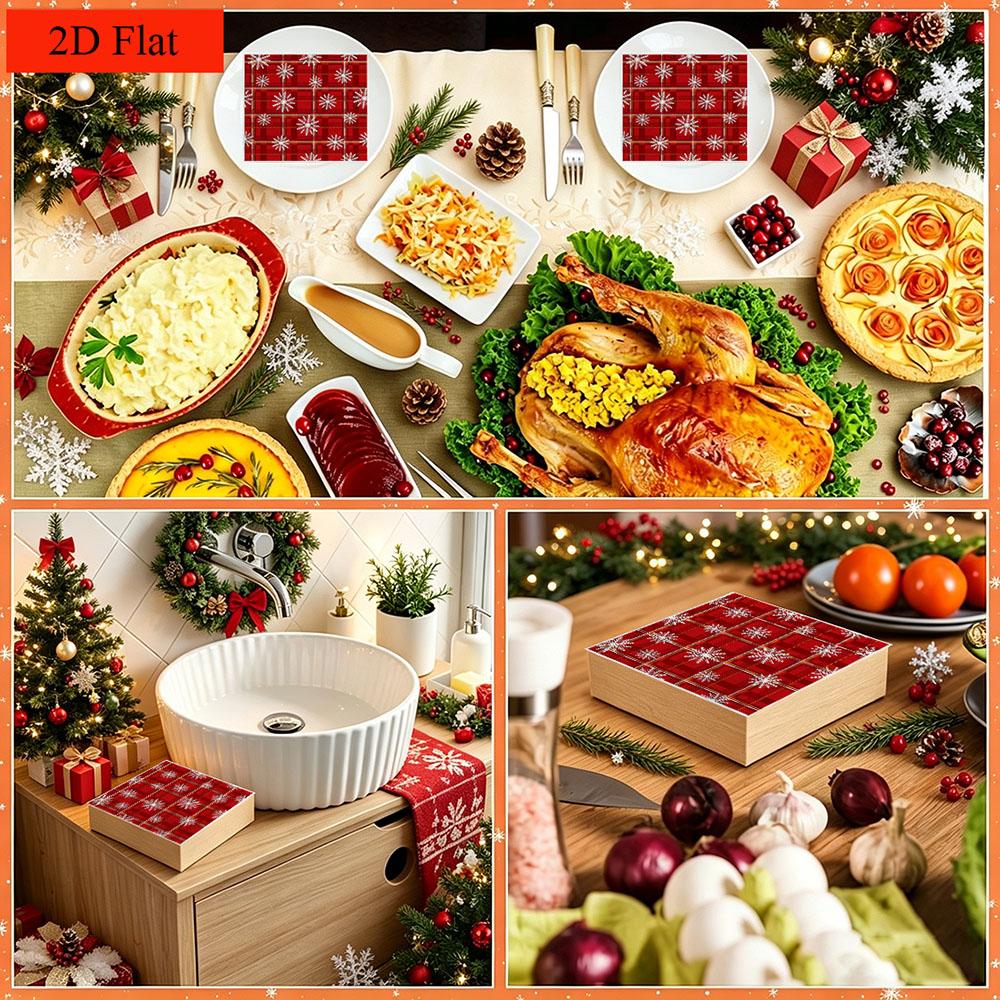 20pcs Disposable Napkins with Snowflake Pattern Print for Wedding,Parties,and Daily Use for Thanksgiving Fall Christmas Table Decoration
