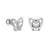 Authentic 925 Sterling Silver Stud Earrings for Women Cute Double Layered Hollow Butterfly Earrings  Wedding Engagement Jewelry