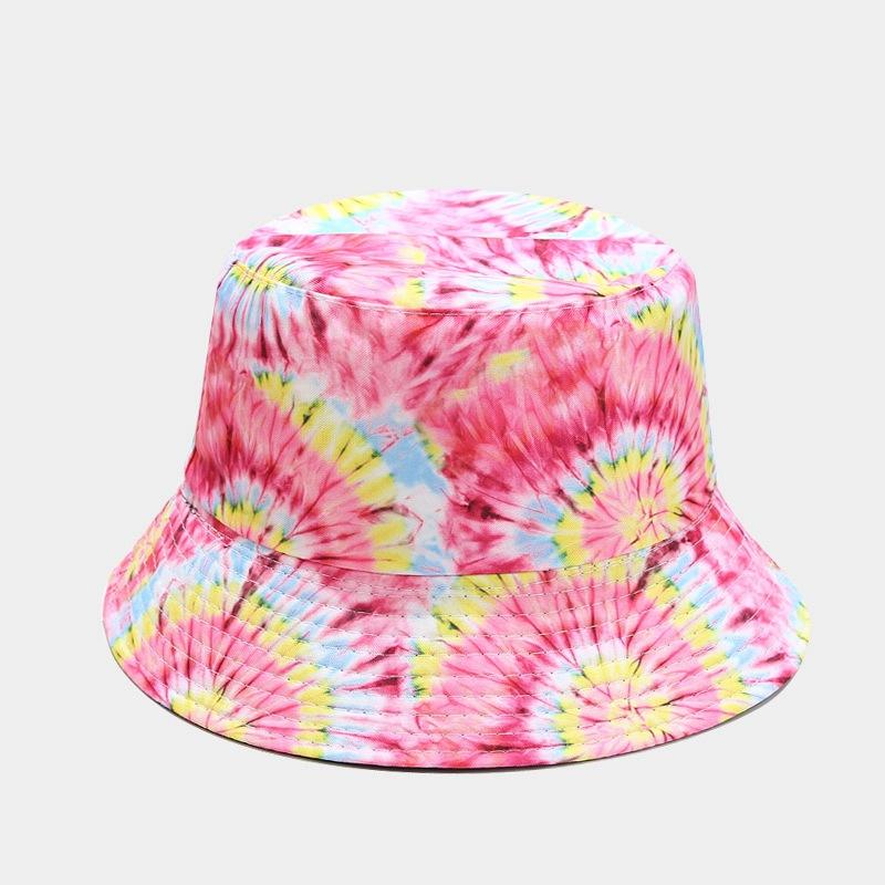 European and American spring new beach vacation leisure basin hat trendy men and women rainbow double-sided bucket hat sunscreen visor