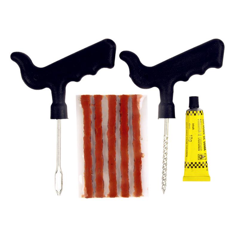 Tire Repair Tool Set with Vacuum Puncture Repair and Glue-Free Strips for Car and Motorcycle