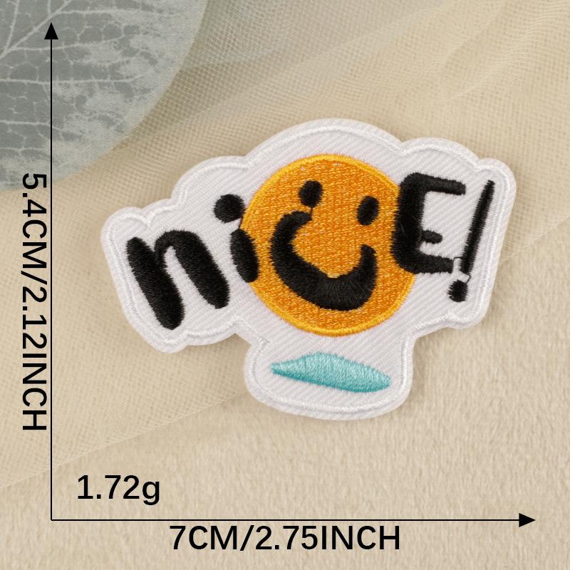 Original Cartoon Smiley Face Embroidery Patch for Clothing and Hats