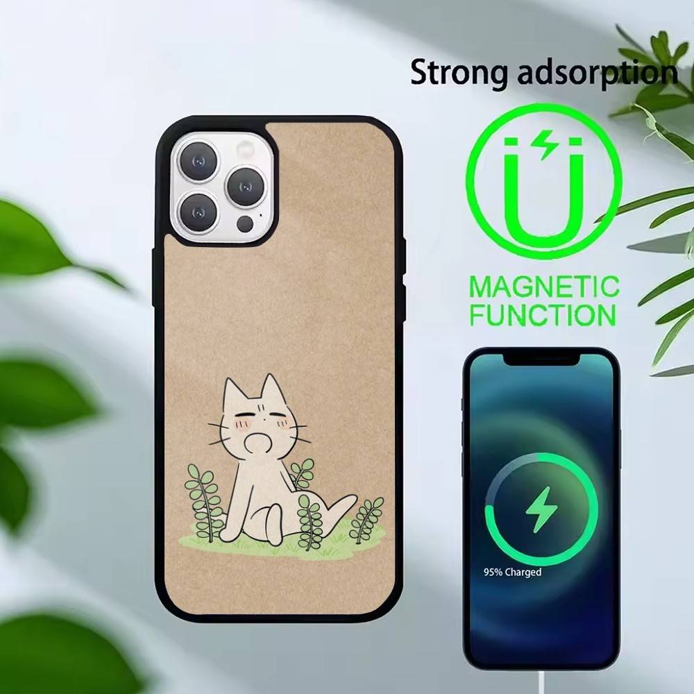 Funny Cat Band Animal Phone Case For iPhone17,16,15,14,13 Plus,Pro Max Magnetic For Magsafe Wireless Charging