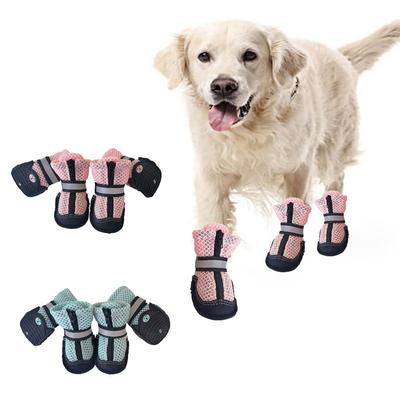 Durable Soft Dog Mesh Shoes Comfortable Breathable Mesh Pet Shoe Cover Protective Anti-slip Dog Net Shoes Cats