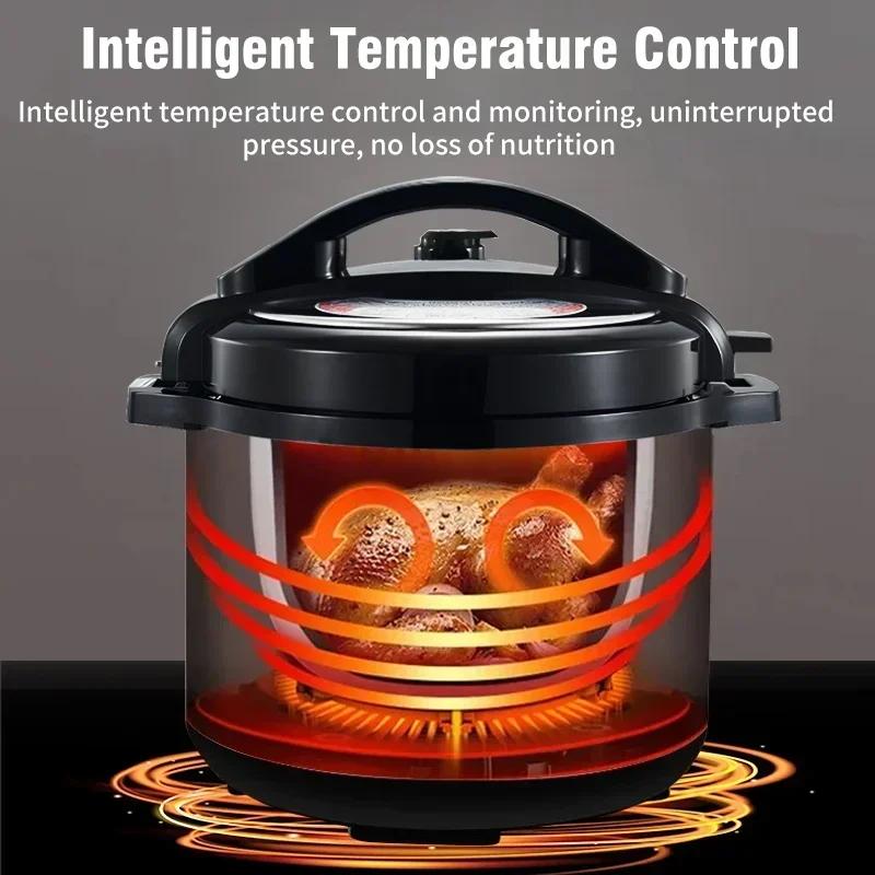Oală sub presiune electrică multifuncțională din oțel inoxidabil, multicooker, aparat de gătit orez, supă, terci, încălzitor de alimente, bucătărie, 220V, 6L