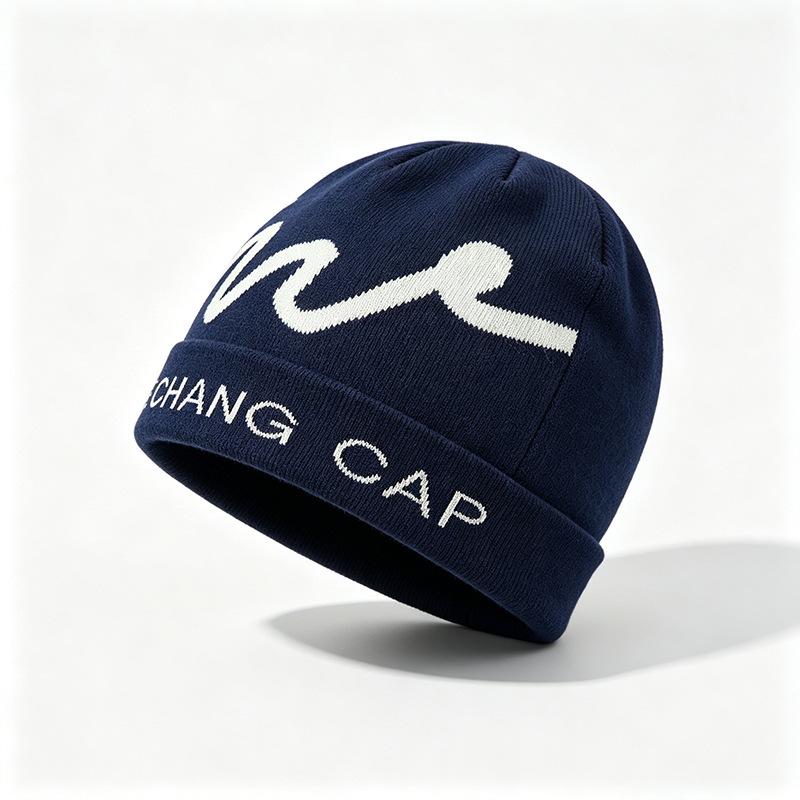 Autumn and Winter Outdoor Letter Knitted Hat Trendy Sports Mountaineering Hat Women's Simple Windproof Warm Wool Hat