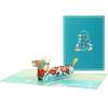 3D Pop-Up Dragon Boats Cards Chinese Dragon Boats Festival Greeting Card with Envelope Fathers Day Postcards Decoration