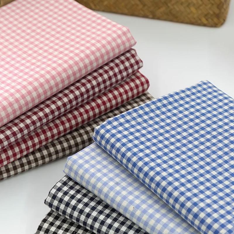 145x50cm Pure Cotton Plaid Fabric For Women's Dresses, Shirts, Tablecloths, Home Decoration Handmade DIY Fabric TJ7400
