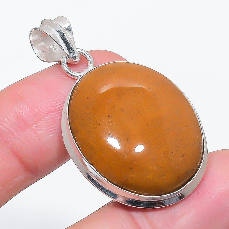 Ocean Jasper Gemstone 925 Sterling Silver Jewelry Pendant 1.77"