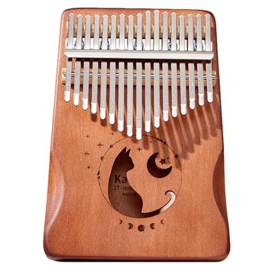 NOELAMOUR Kalimba, 17 Keys, Wooden, Cute Cat Design, Beginner-Friendly Kalimba, Thumb Piano, Finger Piano (MoonCat Coffee)
