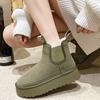 Fashion Autumn and Winter Women's Snow Boots New Flat Bottom Warm Cotton Ankle Boots Shoes Casual Plush Solid Short Botines for Women