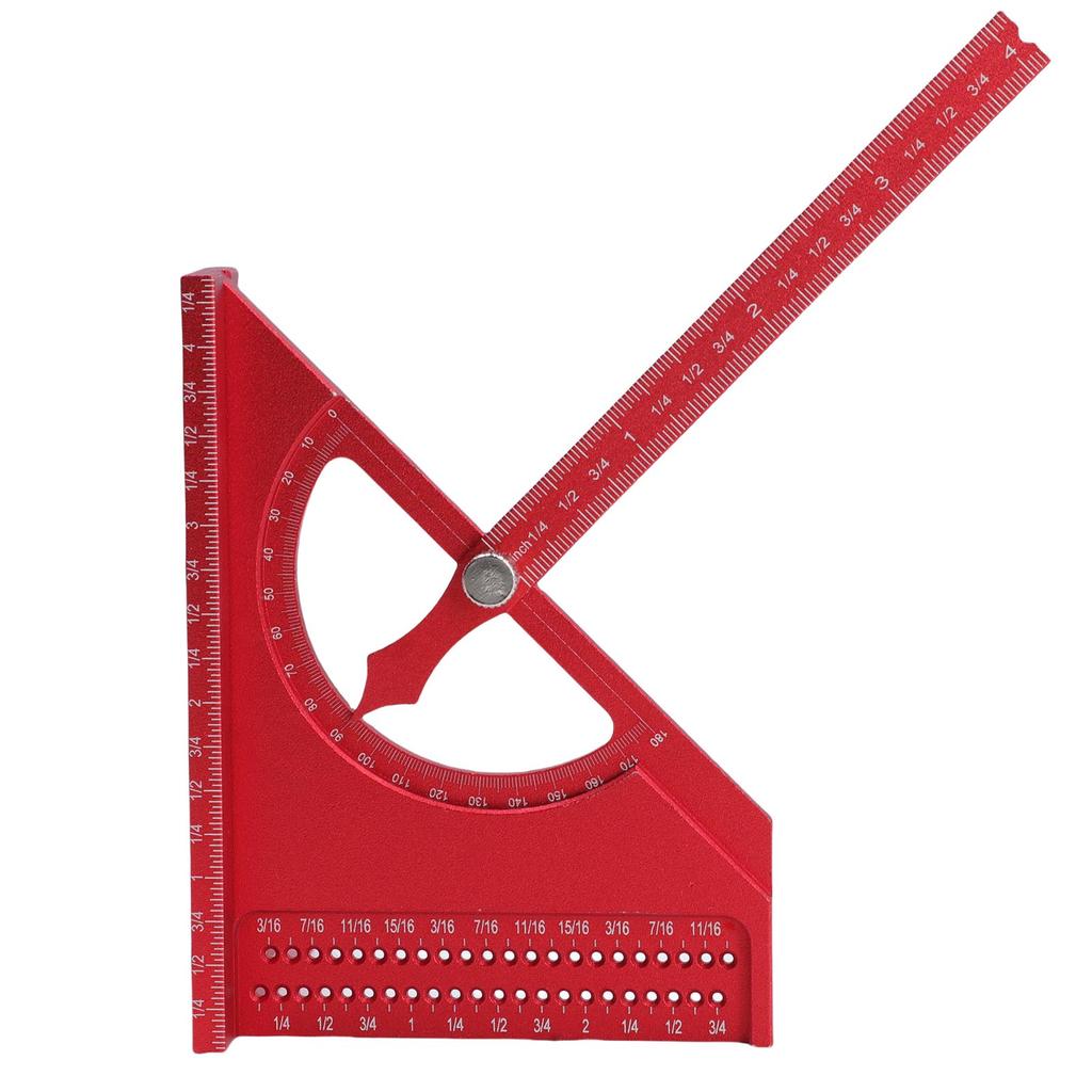 3D Woodworking Angle Ruler Half Round Triangular Ruler Multi Angle Measuring Square Protractor 0 180 Degree Adjustable
