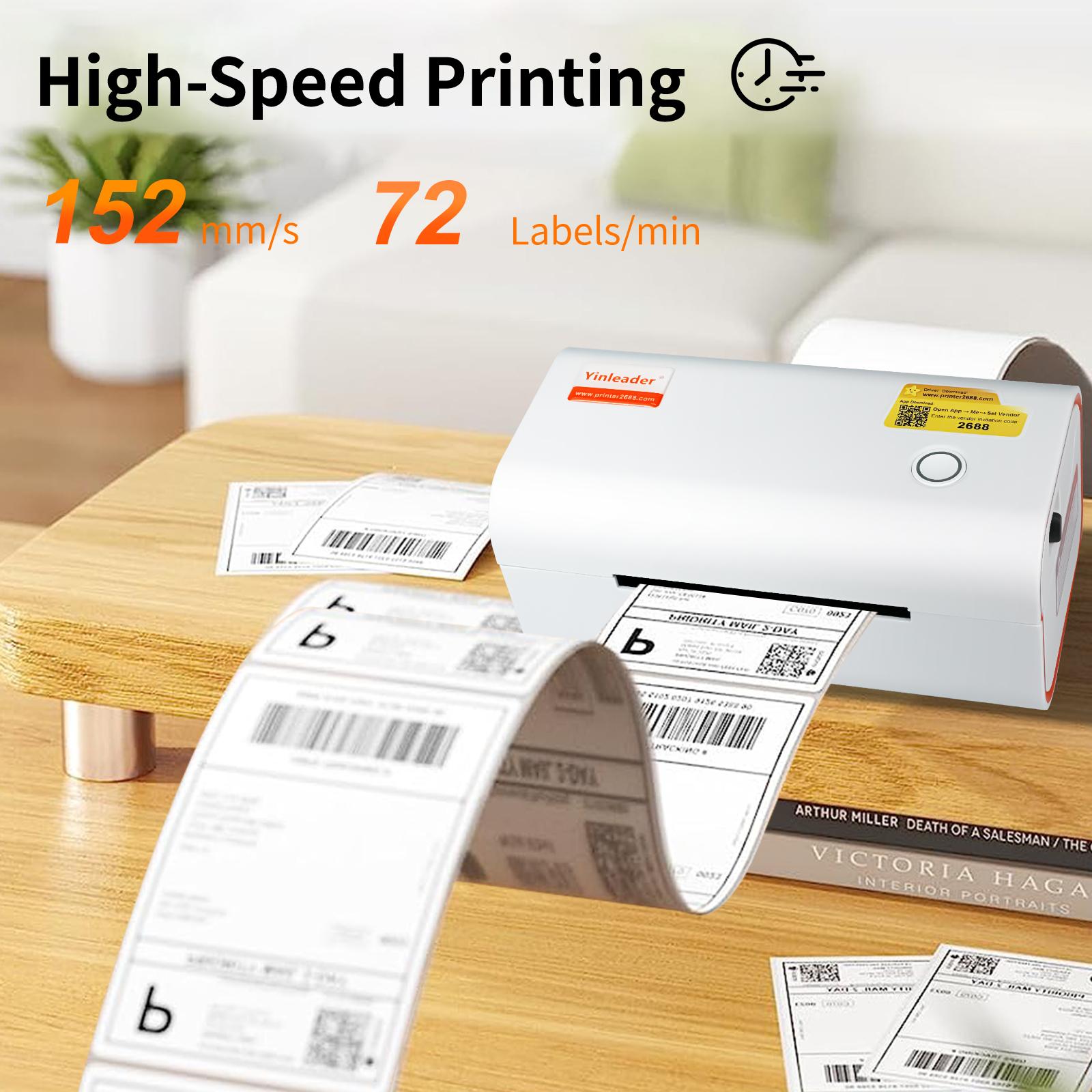 

Портативный беспроводной термопринтер Bluetooth для этикеток, совместимый с мобильными телефонами и ноутбуками (iOS, Андроид), поддерживает бумажные вилки европейского стандарта размером 1,18–4,64 дюйма. M4202-EU Plug белый