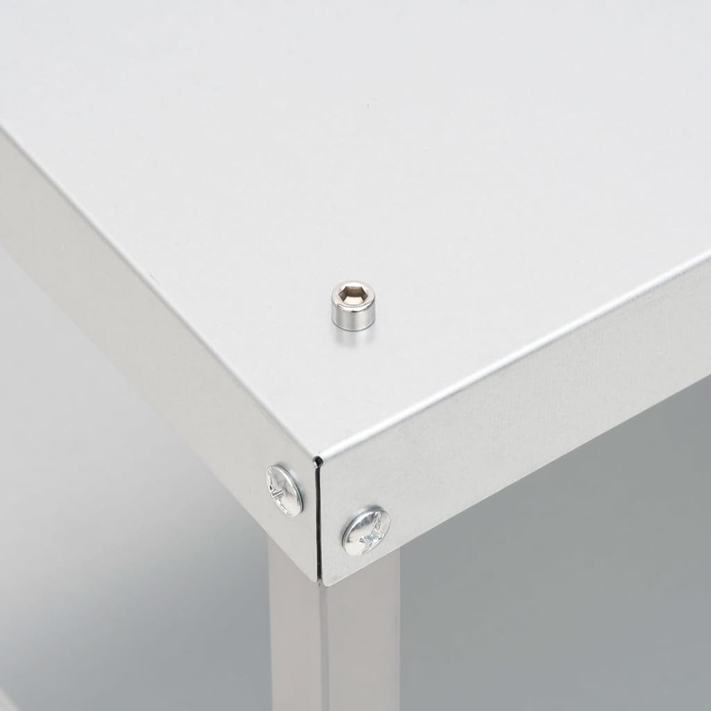 Vidaxl Tavolo da Griglia con Affumicatore, 40x28x44,5 cm, Acciaio Zincato