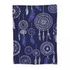 Blue Dreamcatcher With Feathers Blankets Fleece Sofa Throw Blanket Throw Blankets for Home Bedroom Office Throws Bedspread Quilt