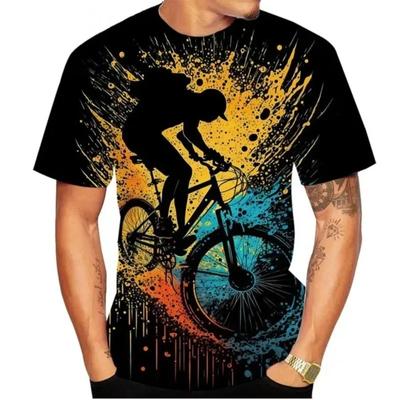 Bicycle T-Shirt Men's Cycling Clothing 3D Bicycle Graphic Apparel Oversized Short Sleeve Tops Outdoor For Men T-Shirts Top
