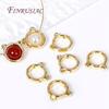 Brass Metal Through Hole Bead Frame Circle 18K Gold Plated Cat/Rabbit Shape Frame For Beads Spacer Connectors DIY Jewelry Making