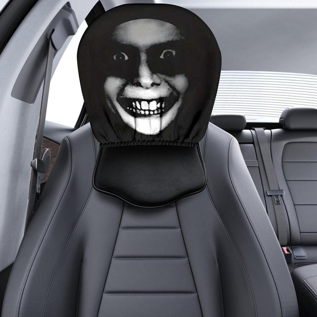 Car Headrest Covers For Funny Car Interior Accessories, Halloween Horror Headrest Covers For Universal Cars (2 Sets)