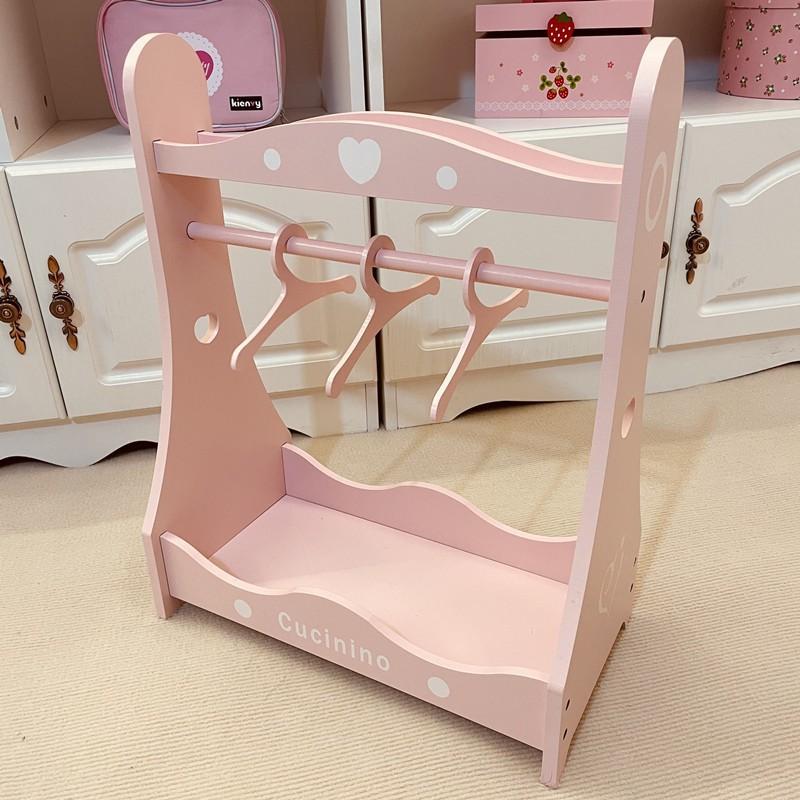 Holzsimulation Rosa Kleiderbügel Make-up Boden Spiegel Waschmaschine Möbel Spielhaus Spielzeug