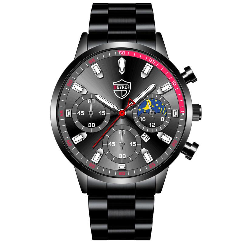 Stilvolle, einfache Uhr Herren Edelstahl Uhr Kalender Quarzuhr Herren personalisierte Casual Uhr