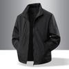 Men's Casual Versatile Jacket Stand Collar Loose Solid Color Zipper Cardigan Lantern Long-sleeved Top