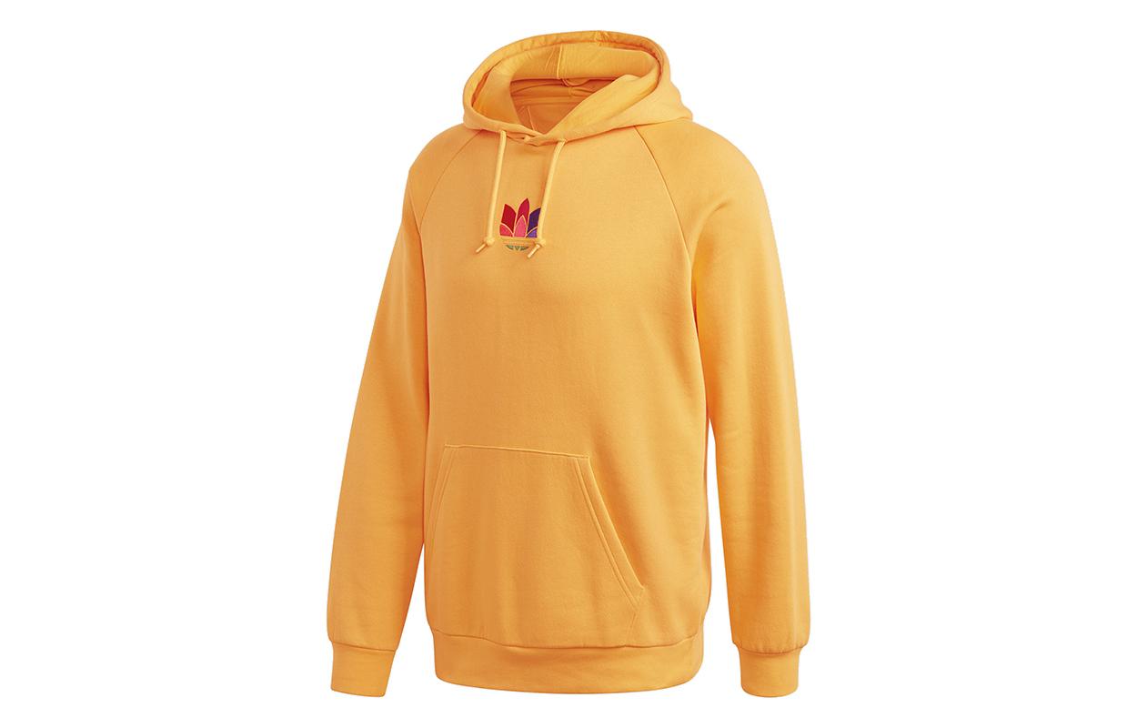 Adidas Originals Trefoil Sweatshirts Men s Gold Hooded Moderate Regular GE6241 L