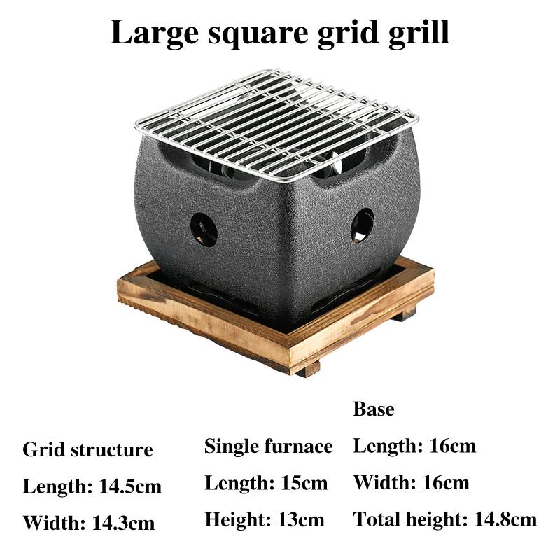 Japanese charcoal grill Aluminum alloy tea cooker Small oven Korean style cast iron barbecue dish portable grill korean bbq