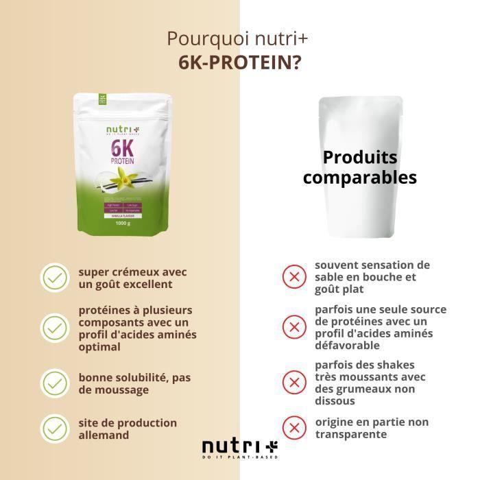 Nutri-plus shape &amp; shake 6k protein - poudre de protéines végétaliennes - vanille - proteines - 1000g