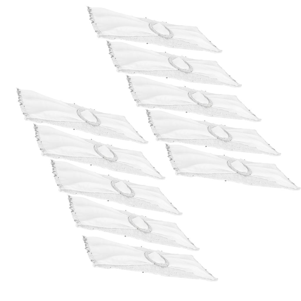 10Pcs Chair Sash Washable Elastic Chair Cover Band Decoration Set for Wedding Party Banquet
