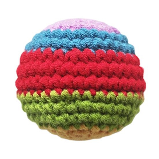 Hand Knitted Colorful Juggling Balls Set Soft Cotton Filled Footbag for Kids Adults Crochet Stress Relief Toy for Outdoor Play