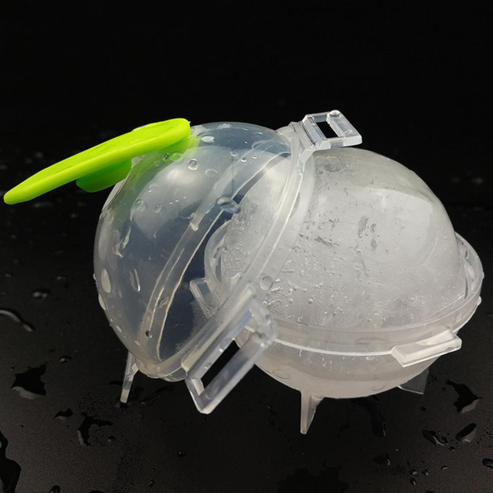 4pcs Ice Ball Mold Reusable Round Ice Cube Tray Kitchen Tool Random Color (L)