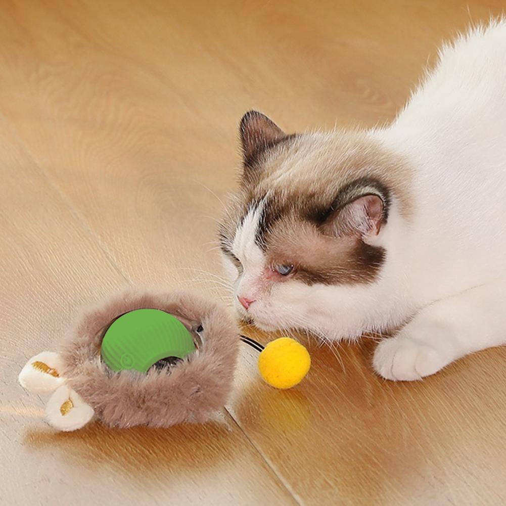 Interactive Cat Toy Ball Automatic Rolling Ball Fast Rolling Ball Automatic Motion Activated Moving Ball for Indoor Cats