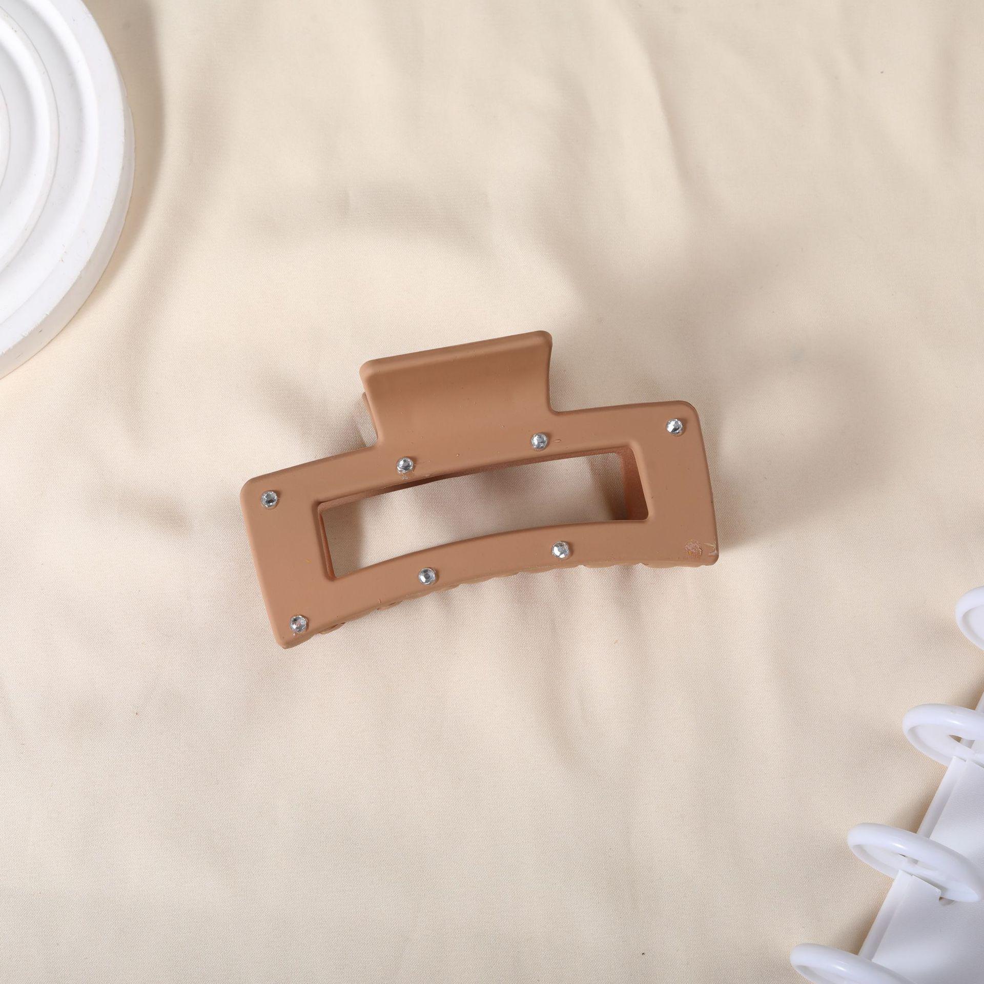 

Frosted Rhinestone Square Claw Clip for Women - Large, Fashionable, High-End Hair Accessory