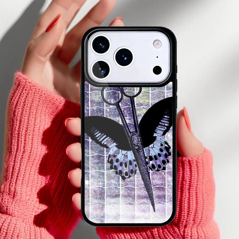 Hair Scissors Coque Phone Case for iPhone 17 16 15 14 13 Pro Max Back Cover for 12 11 Pro Coque