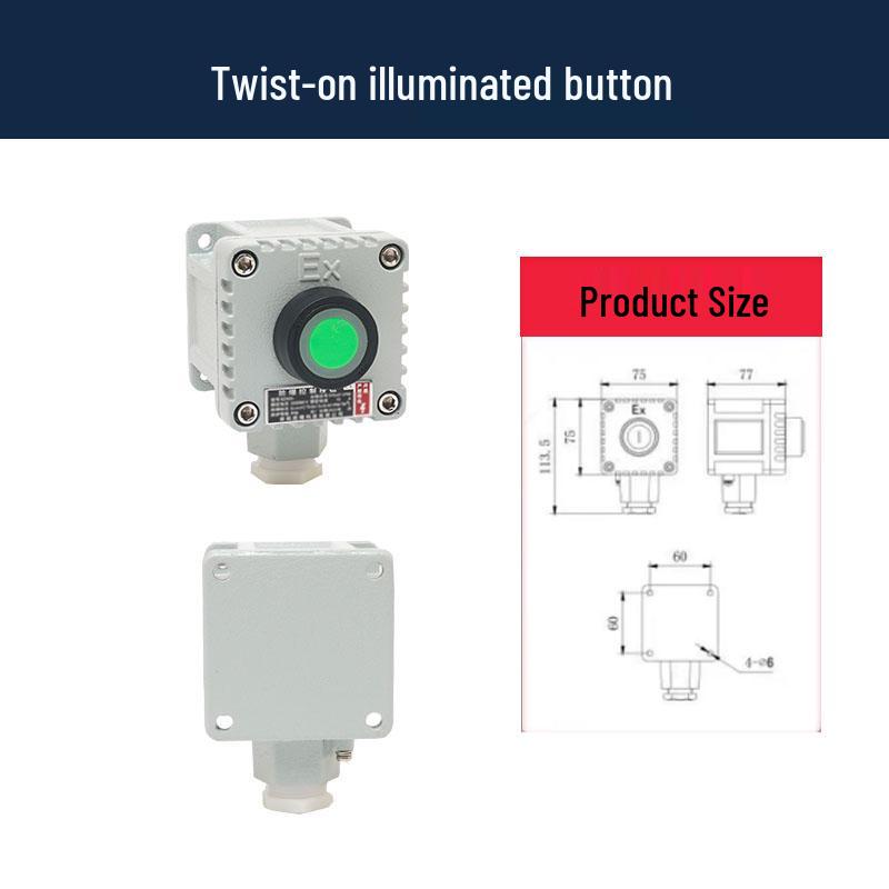 LA53 Explosion-Proof Emergency Stop & Self-Locking Control Switch Box (1H/2H/3H)