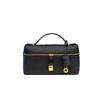 23Cm first layer ostrich pattern cowhide lunch box bag genuine leather shoulder bag fashion messenger bag simple small lock women's bag