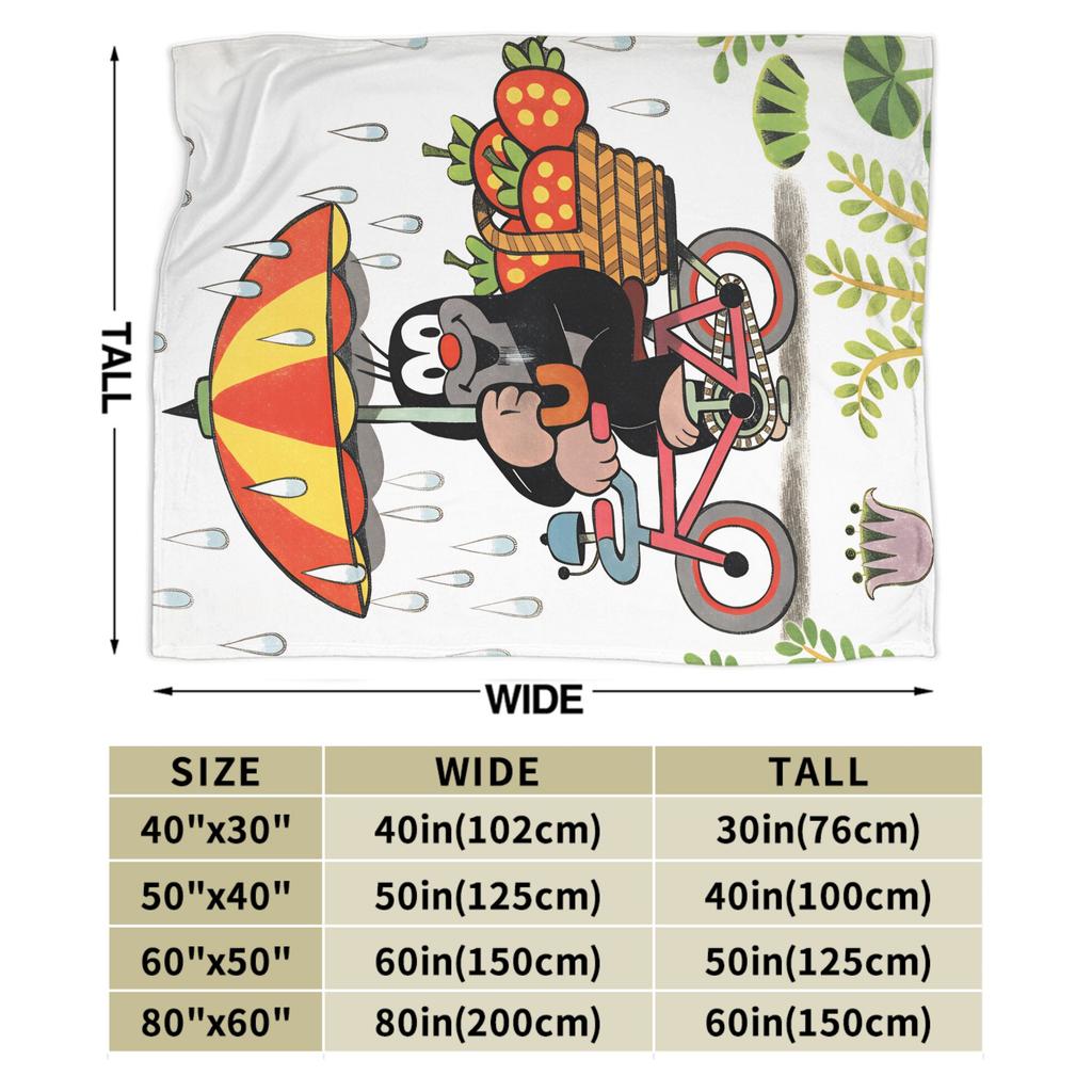 Coperta morbida e comoda con cartone animato ceco Krtek la talpa, coperta da picnic alla moda, decorazione per la casa, copriletto in flanella, copriletto per divano letto