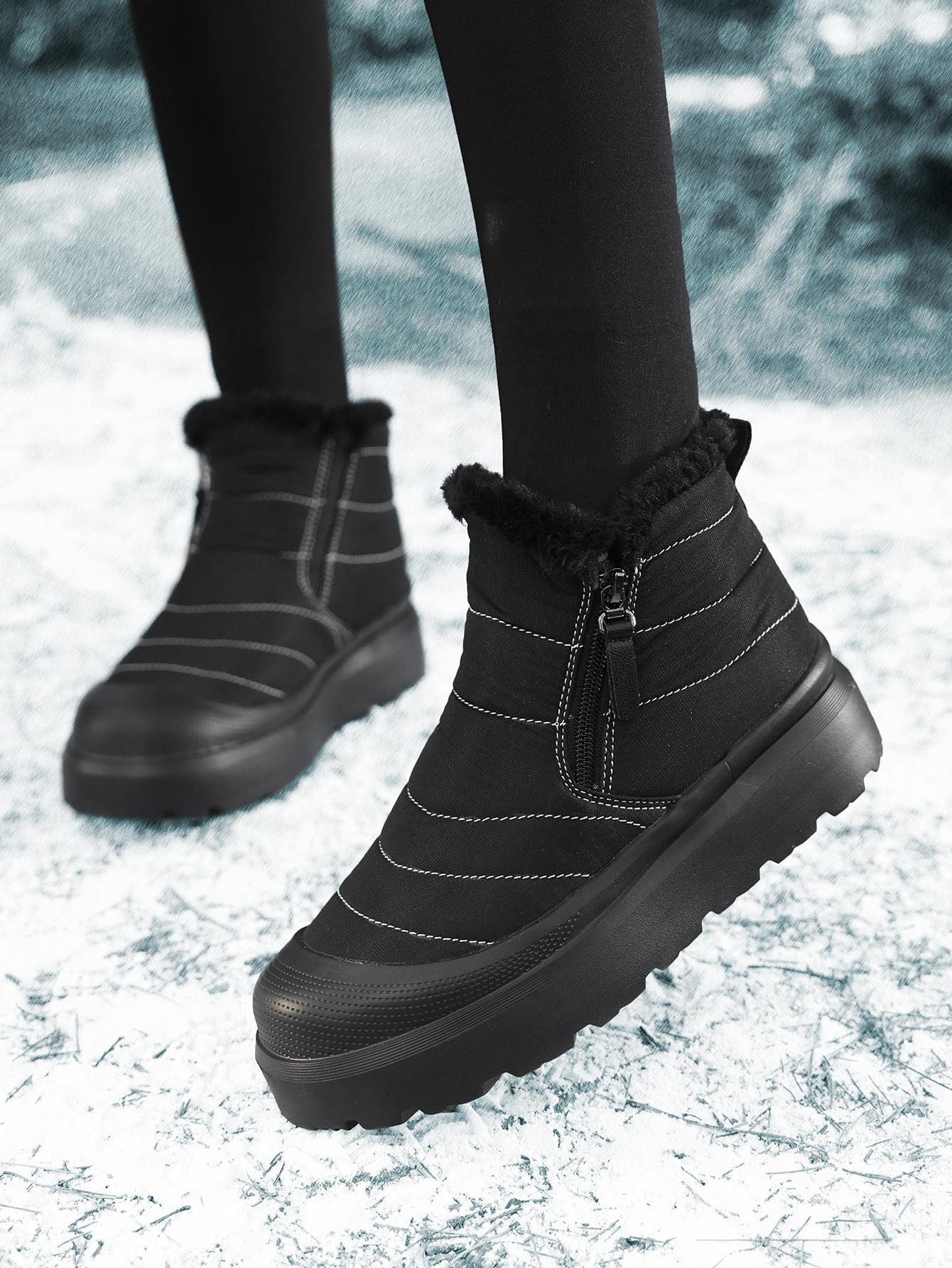 

Женские зимние нескользящие теплые ботинки-дутики с высоким голенищем и толстой подошвой, подходящие для активного отдыха 40