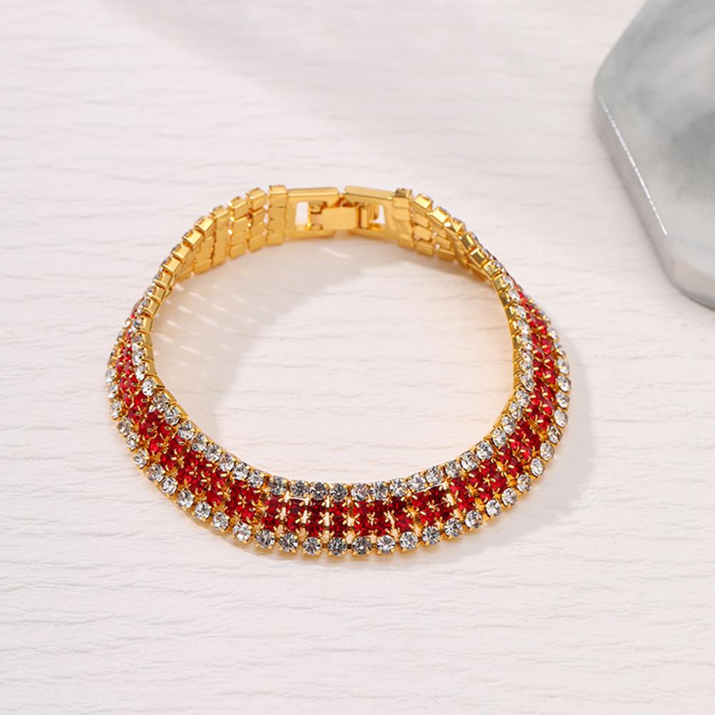 

Римский хрустальный браслет женский золотой коготь цепочка элегантный модный женский браслет ювелирные изделия аксессуары #468603 красный/золотой