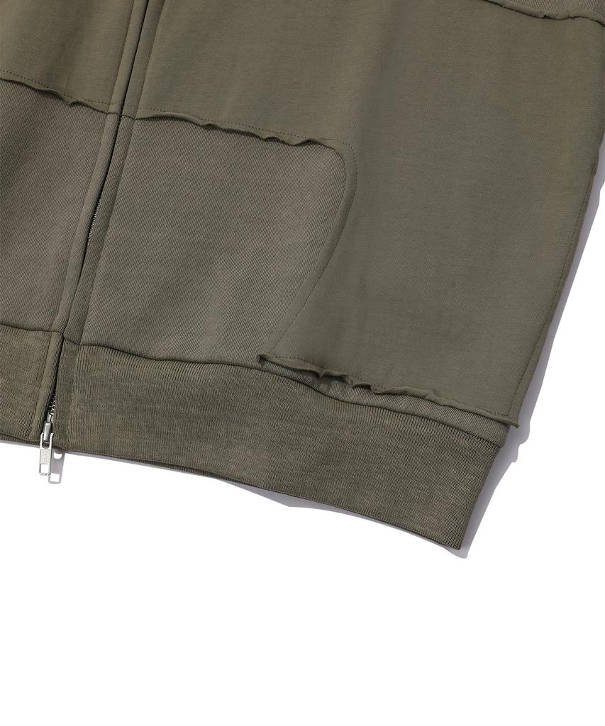 Episode Untitled Symbol Match Pigment Zip-Up Hoodie_Khaki
