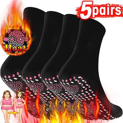 5pairs Toermalijn Zelfopwarmende Sokken Winter Warme Thermische Gezondheidszorg Sokken Afslanken Gezondheid Korte Sok Magnetische Therapie Sok