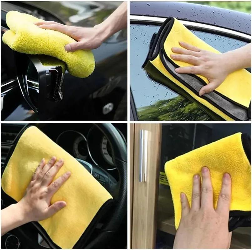 12/1PCS Microfiber Car Cleaning Cloths Thickened Super Absorbent Washing Cloth Professional Detailing Car Drying Cleaning Towels