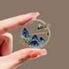 Enamel Peak Brooch Women Trend Elegant Mountain Brooch Pins Cardigan Suit Accessories Badge Party Wedding Gift