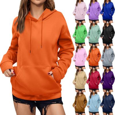 Women's  And Winter Solid Color Pullover Hooded Sweatshirt Fleece Long Sleeve  Fashion Sweatshirt