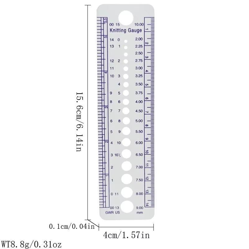 Multifunctional High-Quality Plastic Knitting Ruler Tool