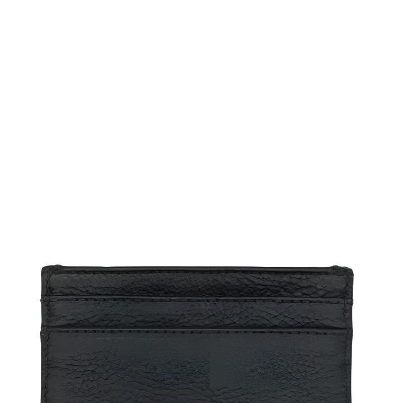 Chrome Hearts Scroll Silver Leather Card Holder Unisex Accessories Black CH-2270119