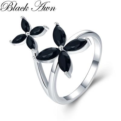 Klassische Ringe mit schwarzem Steinschmuck für Damen