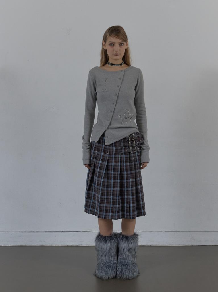 SETUP-EXE Star Button Top / Melange Gray