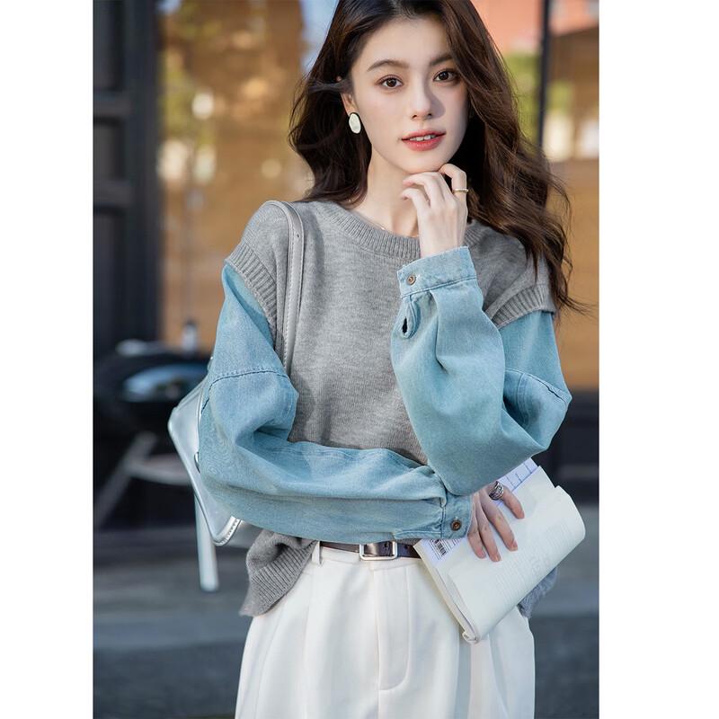 Moka Na Women's MKNJD2797 Long Sleeve Knit Sweater